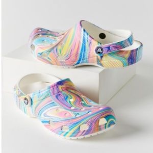 Crocs Kids Rainbow Multicolored Swirl Clogs